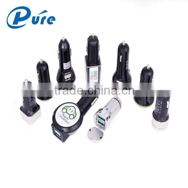 USB Car Charger for Mobile Phone Customized Car Charger with LED Light Universal Car Charger Accept OEM