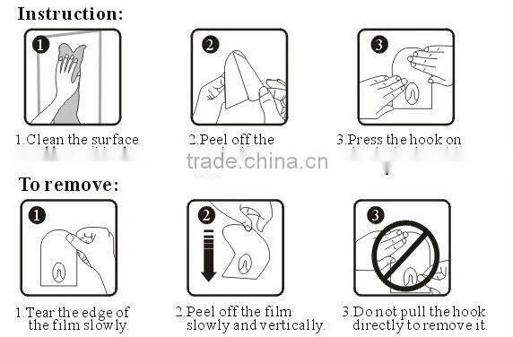 Adhesive reusable magic hooks with PVC