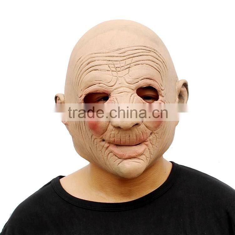 Funny Halloween Costume Head Realistic Old Men Latex Mask
