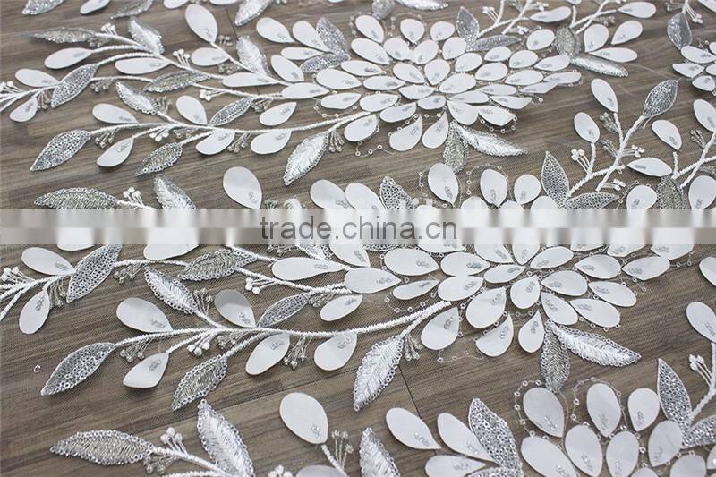 2016 Latest heavy custom-made sequins embroidery embellished fabric with Best Price