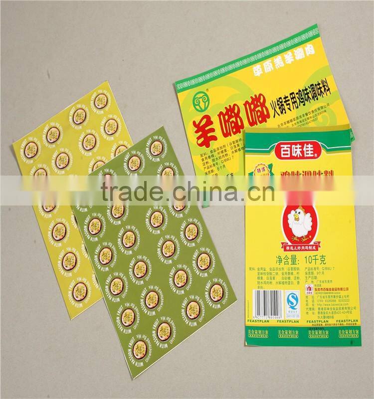 Customized waterproof and durable food label design