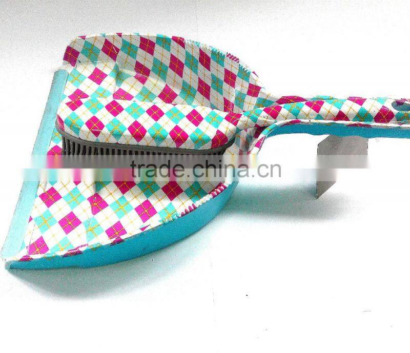Dustpan and Brush Set Rubber Bristle Brush Dustpan Set with Printing