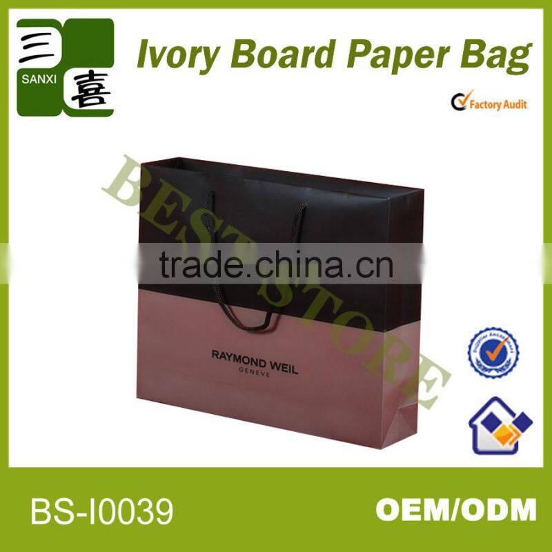 Luxury pp handle paper shopping handy bag with fancy design