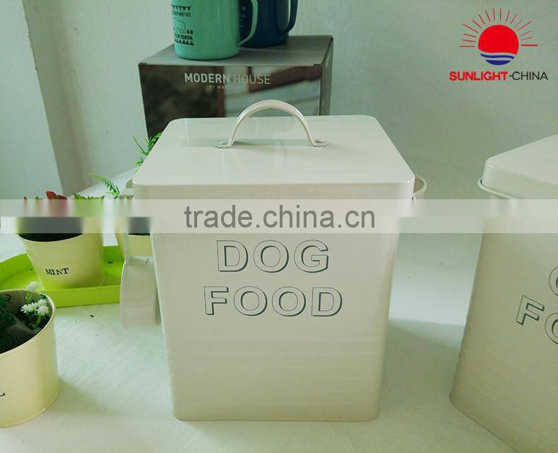 metal dog food bucket pet food bin food container laundry bin with scoop