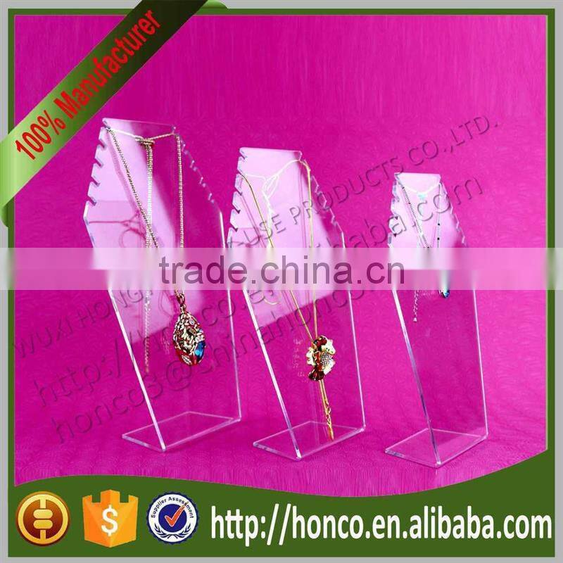Best Selling Clear colour Acrylic Necklace Stand Jewelry Rack Display,wave edge