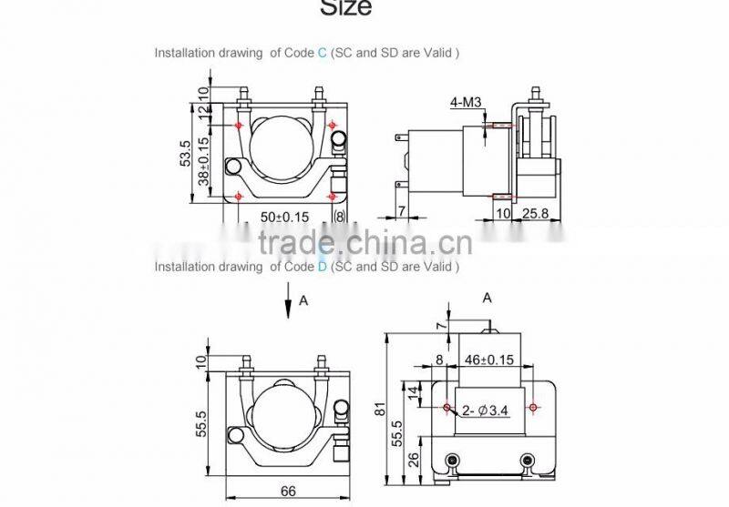 KCS model 12v/24v mini peristaltic pump with DC motor