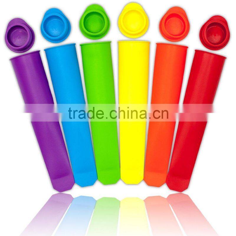 Popsicle Molds/Ice Pop Molds/Rainbow Colored Tubes with lids ice mold