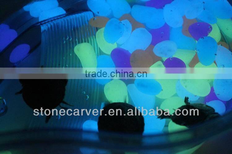 aquarium decorative color stone / glow in the dark pebble stone