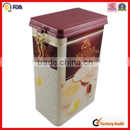 China factory custom coffee with hinge tin can