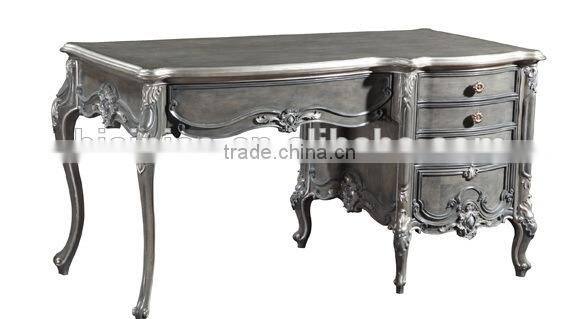 Replica French Style Palace Home Office Furniture, Exquisite Solid Wood Carved Office desk With Chest Of Drawers