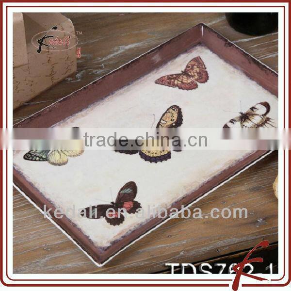 10" ceramic food plate with decal decoration
