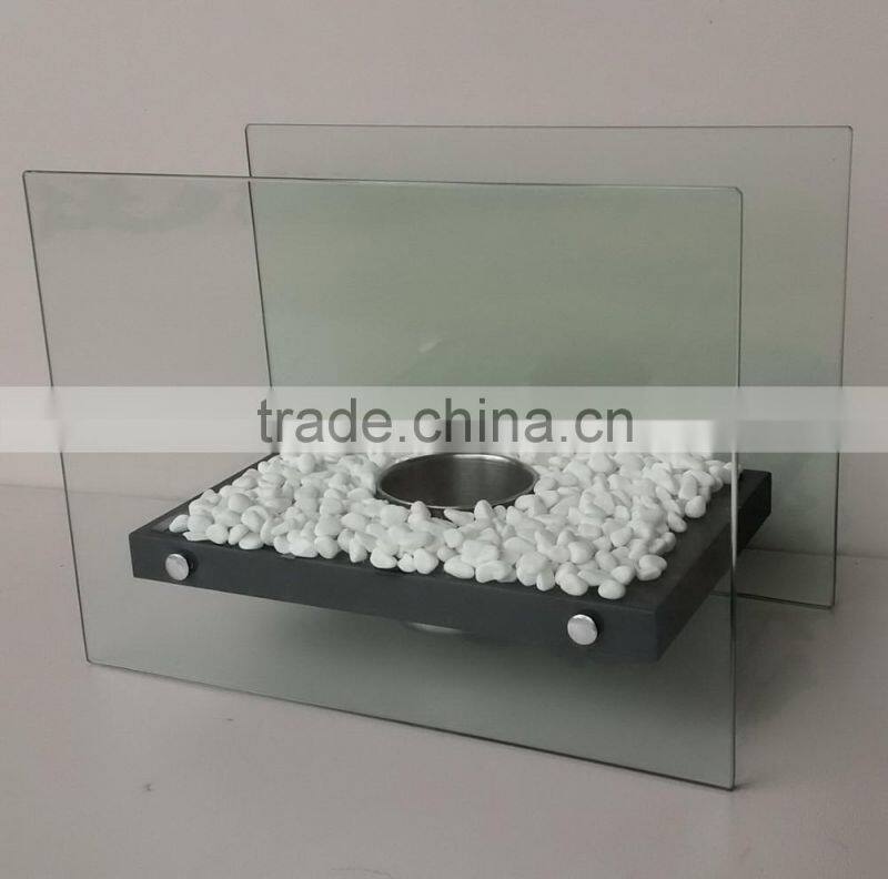 decorative bio fuel glass fireplace ,free standing glass fireplace
