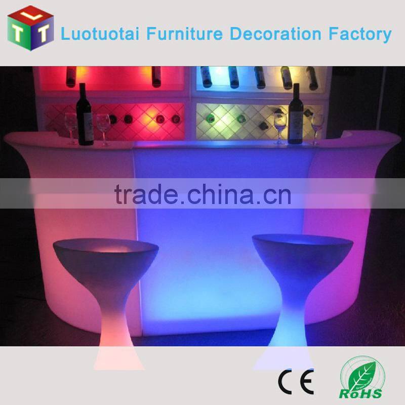 PE plastic/remote control/RGBW glow bar furniture/event nightclub LED Bar Counter