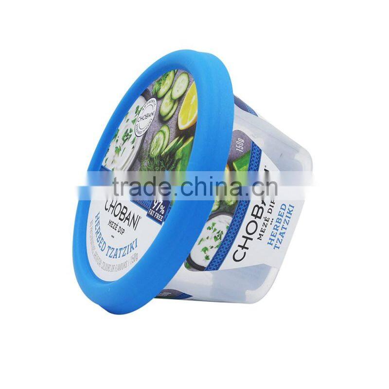 Small Freezer Jam Containers with Lids Wholesale, IML Decorated Plastic Jam Jars with Biodegradable Packaging