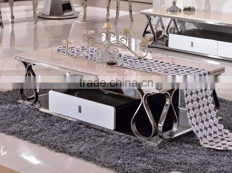 C387 2015 Hot Sale marble corner table high gloss coffee table
