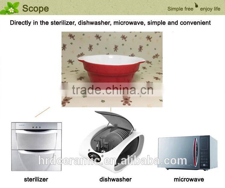 Red stock porcelain ceramic plates dishes for promotion