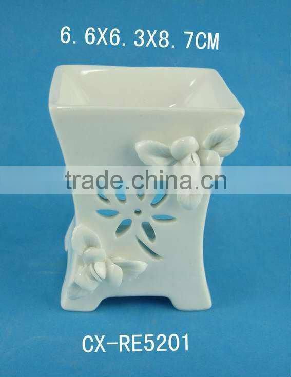 Porcelain wax warmer--Ceramic oil burnerlain--Stoneware active glazed stove,lighted ceramic christmas tree