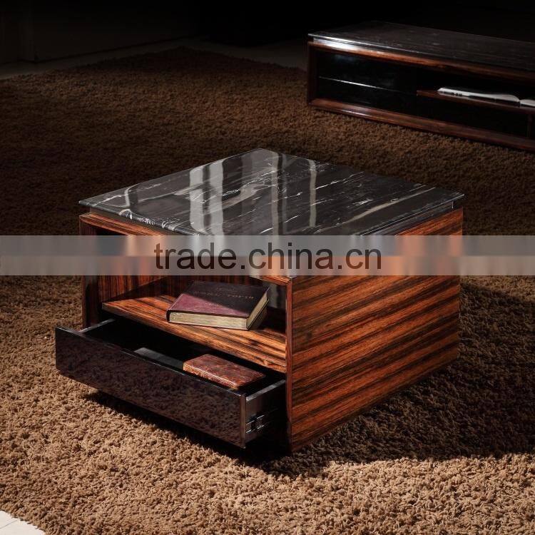 luxury marble top corner table, sofa side table for living room furniture