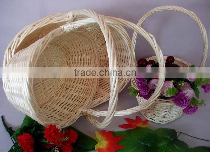 wicker basket with handles for fruit