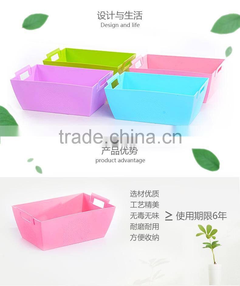 New PP plastic rectangular storage basket with handle