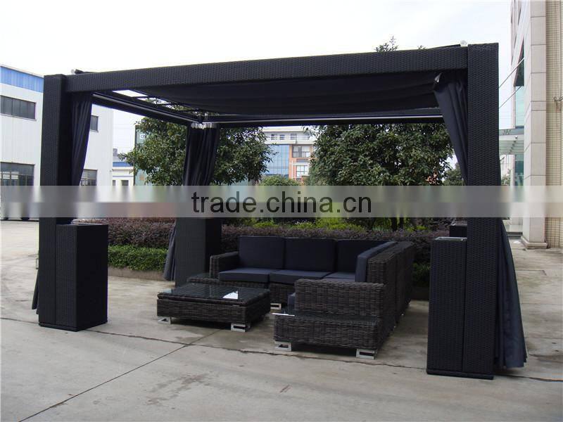 Outdoor Luxurious Rattan Pavilion Gazebo Garden Tent Supplies