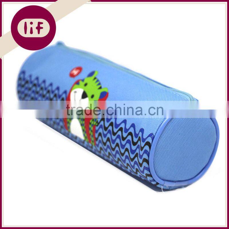 Cute Tiger Printing Round Profile Canvas Pencil bag, Tiger Printing Pencil Bag,Canvas Pencil Bag