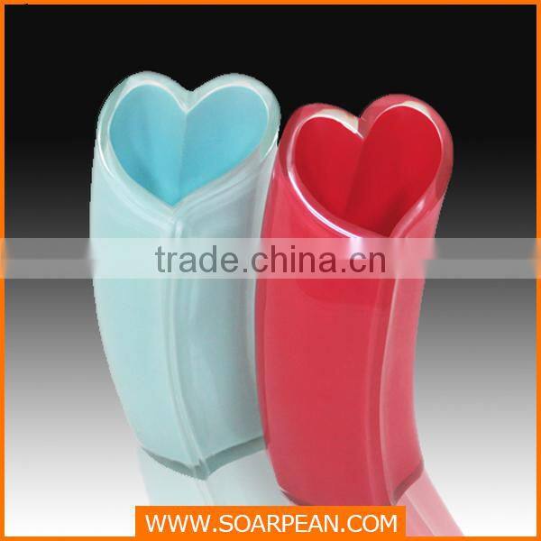 Home Decorations Fiberglass Wholesale Heart Shape Glass Vases
