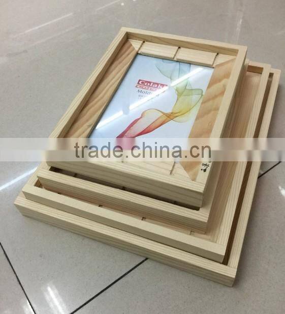 Natural pine wood photo frame