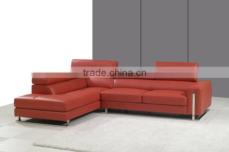 JR8034 neoclassic red leather L shape living room luxury sofa set home furniture new alibaba design