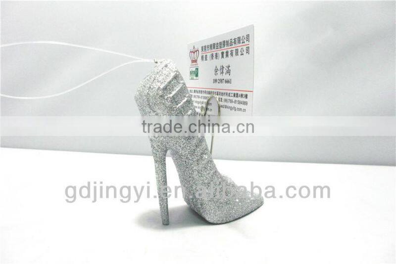 Dongguan acrylic high heel wedding card holder with glitter