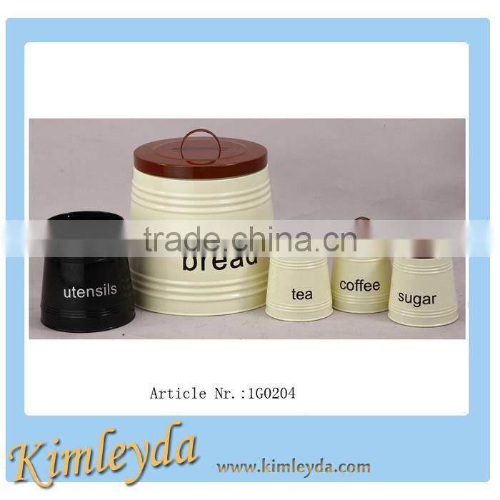 3 size large,medium,small assorted bread bin tea coffee sugar set storage jar