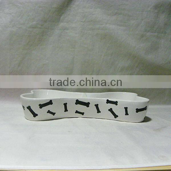 Ceramic Bone Shaped Dog Bowl