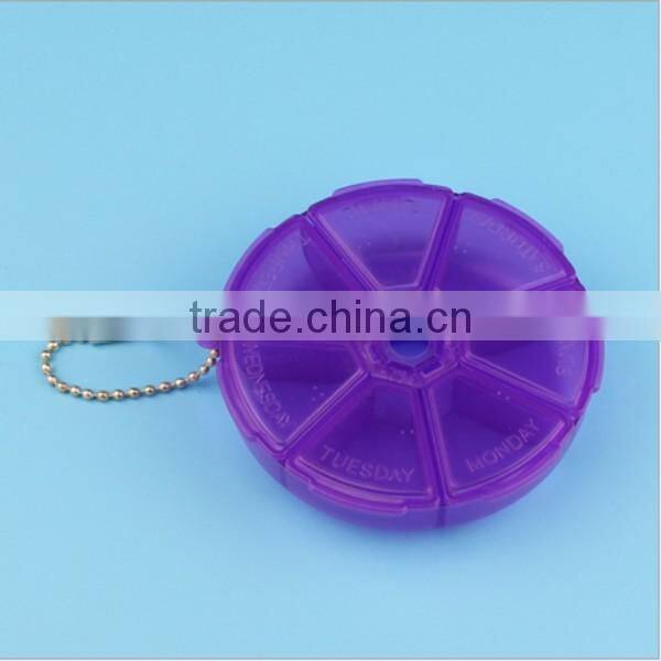 custom round 7 compartment plastic pill box,custom plastic seven days medicine storage pill box,custom plastic seven days box