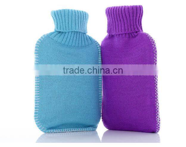 2000ml knitted hot water bottle cover with Sapporo edge