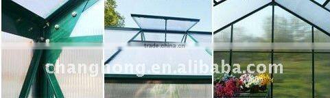 aluminium greenhouse with sliding door