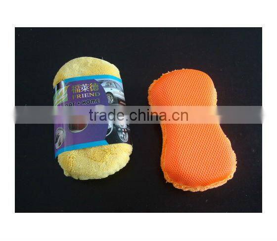 Coral Fabric Wash Sponge with Mesh