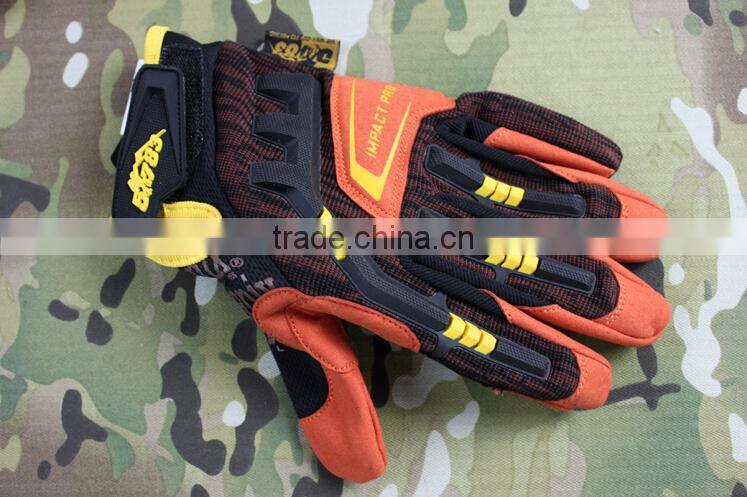 custom fashion orange antislip abrasion proof cycling gloves