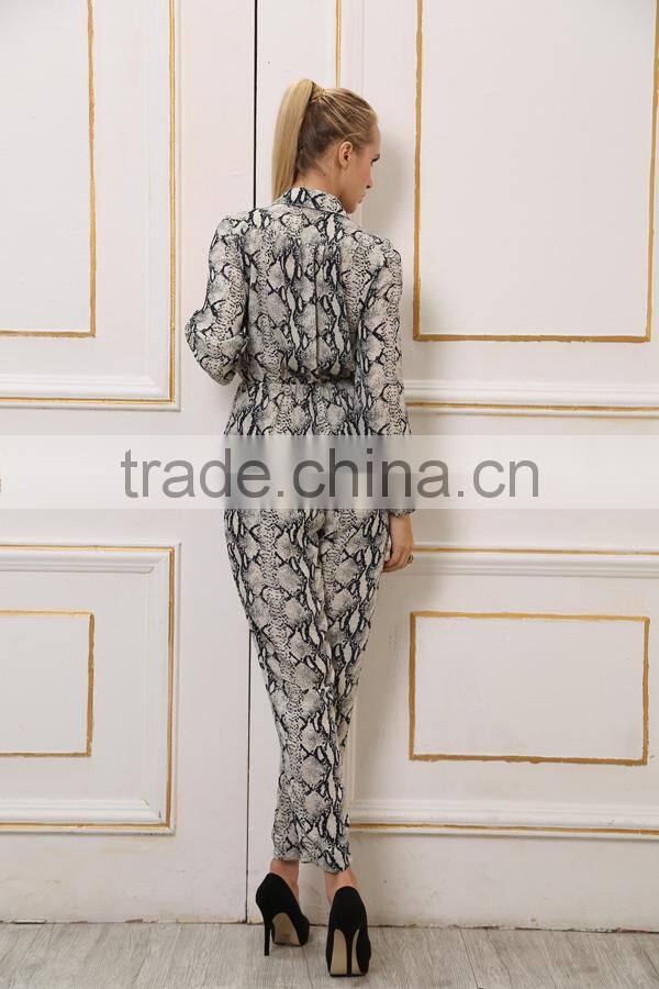 Ladies Long Sleeve Slinky Cuffed Jumpsuit for Women