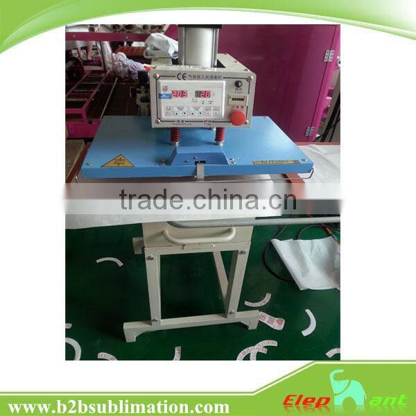 Pneumatic semi-auto double station heat press printing pyrograph machine