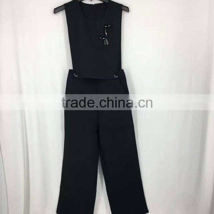 Hot sell fashion womens black jumpsuit