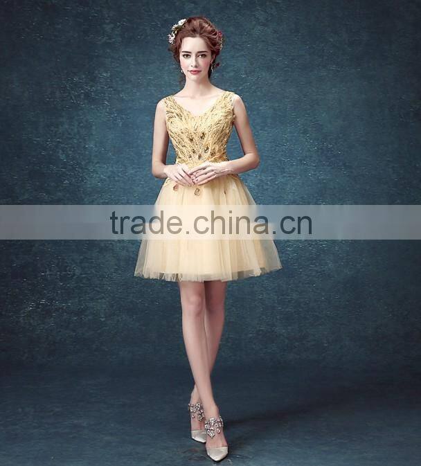 short prom night sleeveless knee length beaded model dress party