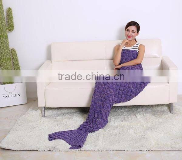 Custom Acrylic Knitting Adult Mermaid Tail Blanket Pattern