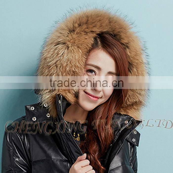 CX-A-01B Rabbit Fur Coat With Fox Fur Trim
