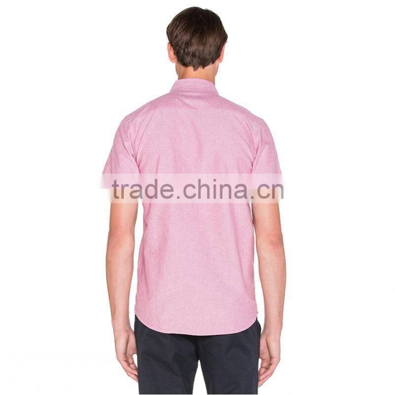 OEM factory price pink color new stylish mens short sleeve shirts