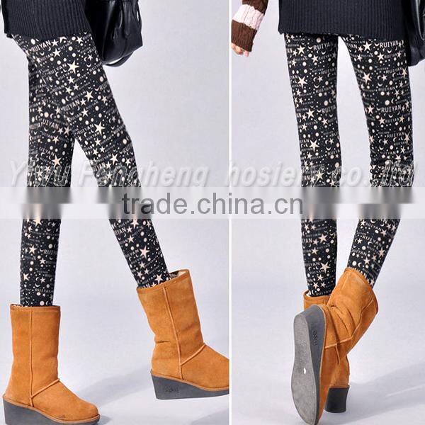 Over the sky star high stretch jacquard leggings
