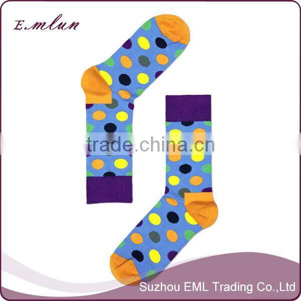 Fashion pinkycolor combed cotton dot women socks