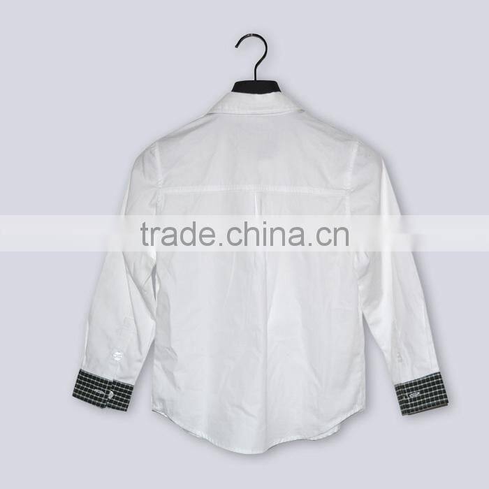 White pure cotton long sleeve baby boy shirt kids