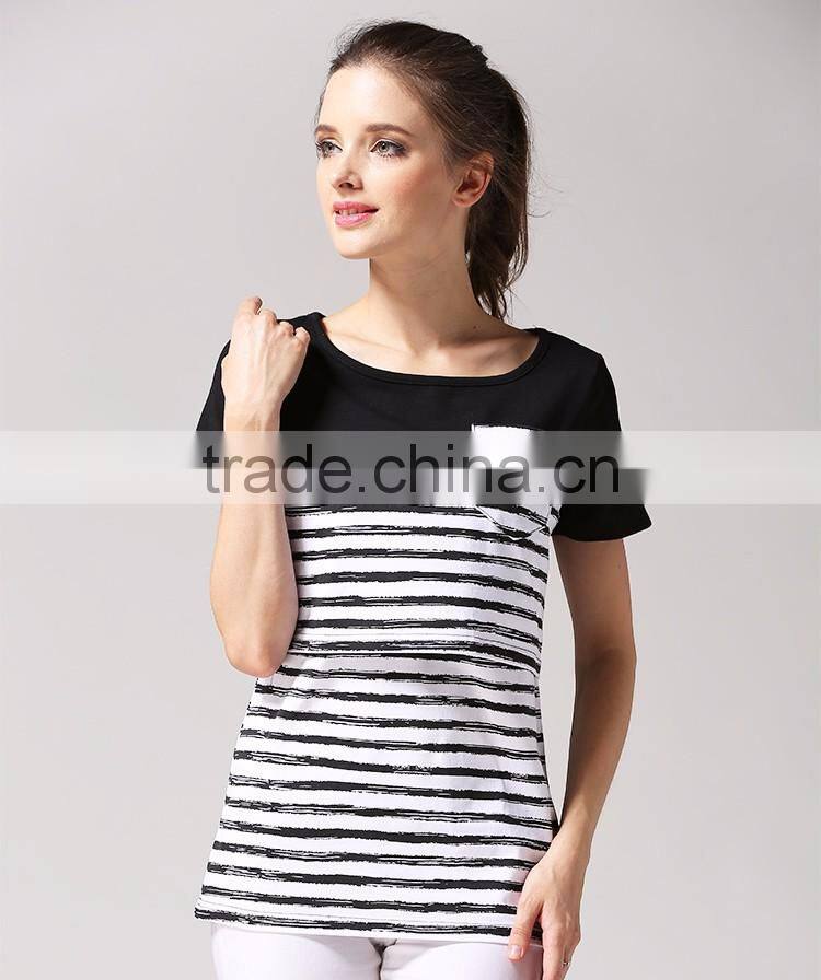 Bottoming Maternity Clothing Wild Breastfeeding Clothes Loose and Comfortable Nursing T-shirts