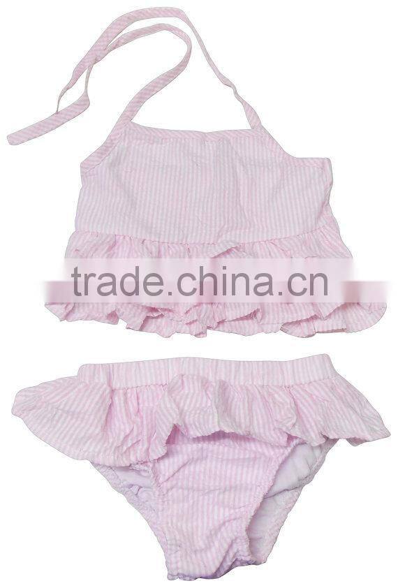 Summer time classical pure color baby girl's swimsuit two piece fashion swimsuit