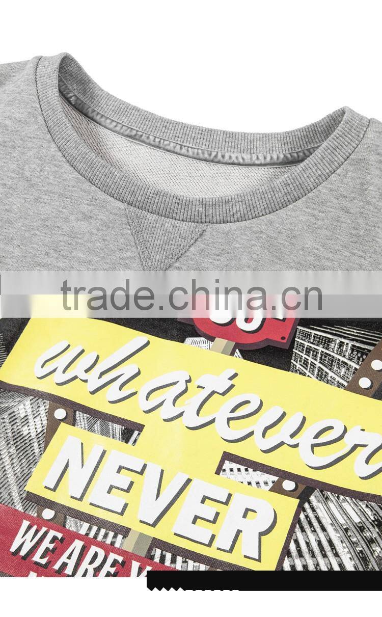 Wholesale Crew Neck Custom Grey Crop Top Hoodies Sweatshirts Women